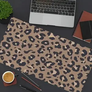 1pc Stylish Leopard Gaming Mouse Pad Chic Animal Print Design Extended Desk Mat Office Desk Accessories- Non-Slip Stitched Edge Computer Mat For Desk 35.4x15.7 Inches Rubber Base Laptop Keyboard Pad for Home Office & Gamer,Durable and Spill-Resistant