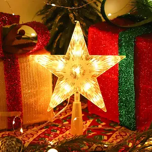 Star Tree Topper - LED Lighted Crystal Christmas Tree Topper for Holiday Decor