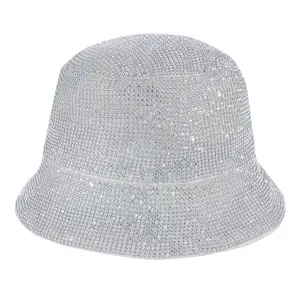 C.C Female Allover Rhinestone Bucket Hat made of High-Quality Polyester