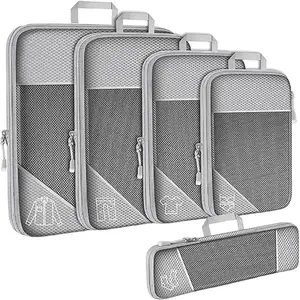 5 Pack Packing Cubes for Travel, Ultralight Suitcase Organizer Bags Set Expandable Luggage Travel Bags with Double Zipper for Carry-on Luggage Suitcase Travel