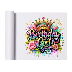 Birthday Girl With Crown - Direct Print Film Transfer for T-Shirts, Cotton, Polyester & Blends - High-Quality Print