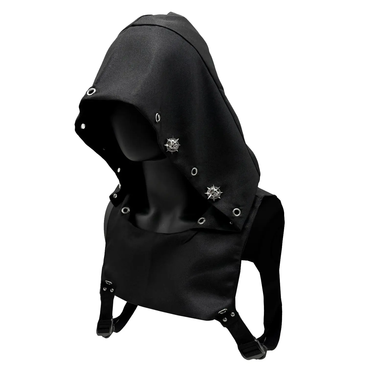 Devil Skull Cyberpunk Rogue Cowl Hood Scarf, Neck Warmer Costume Hooded Cape Hat