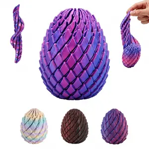 3D Printed Dragon Egg Fidget Toy, Rotating Spiral Sensory Desk Ornament for Stress Relief, ADHD Focus Gadget, Cool Office Desk Decor & Adult Fidget Widget Gift