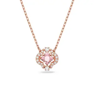 Swarovski Una Necklace Clover Pink Rose Gold-tone Plated 5514488