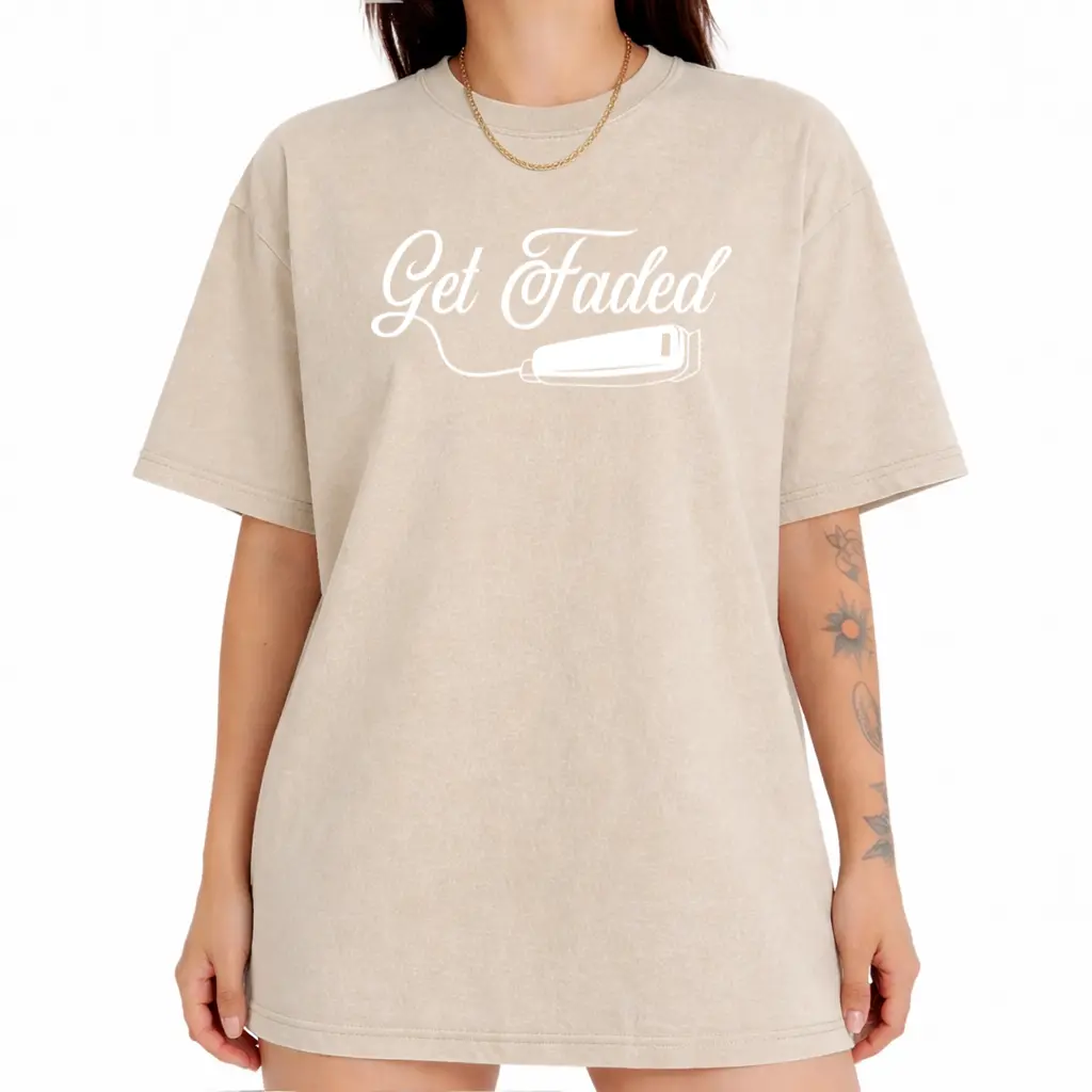 Vintage Washed Barber T-Shirt – Funny Get Faded Tee, Perfect Barber Shop Gift & Birthday Present