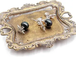 Vintage Gold Jewelry Tray Small Antique Trinket Dish Ring Jewelry Holder