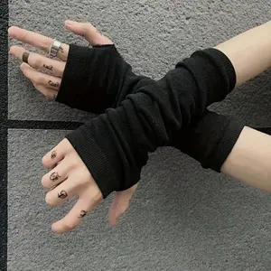 Men's Fashion Finger Cuff Gloves, Harajuku BF Street Style Dark Color, Trendy Men's Accessories, Perfect for Daily Wear
