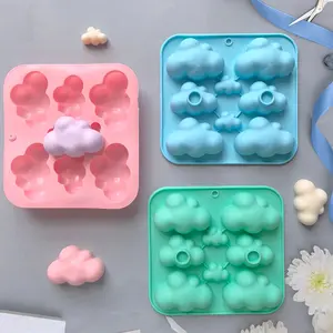 3pcs Cloud Shape Silicone Molds, 3D Baking Mold for Chocolate Candy Jelly, DIY Crafts Soap Candle Making Tools, Reusable Chocolate Mold, Silicone Freezer Molds