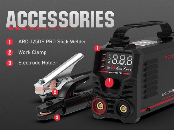 YESWELDER ARC-125DS-PRO 125Amp 110V Mini Stick Welder, DC IGBT Inverter MMA Welding Machine with Hot Start, Arc Force, Anti-Stick