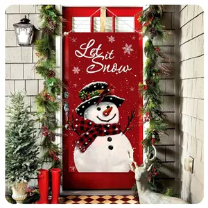 Christmas Snowman Door Banner Decoration