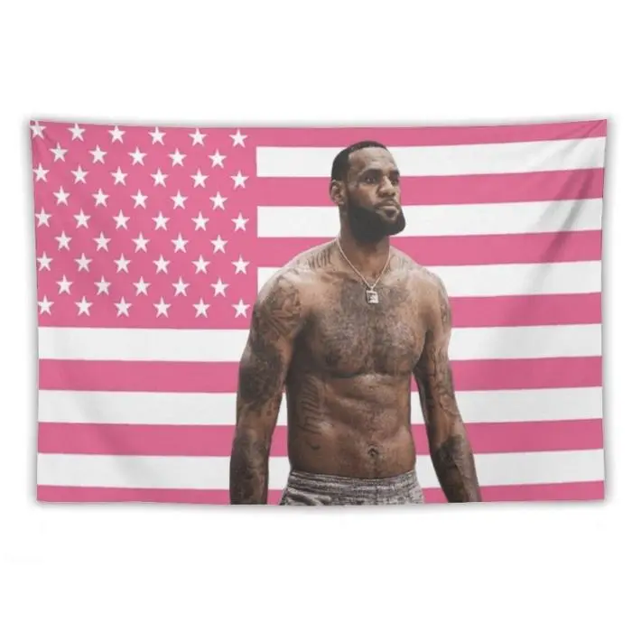 Glam LeBron James Figure Linen Light Tapestry - 60x40in Beach-Themed Tapestries, Anti-Pilling Home Decor Wall Hanging for Living Rooms, Dormitories, Room Decor, Indoors