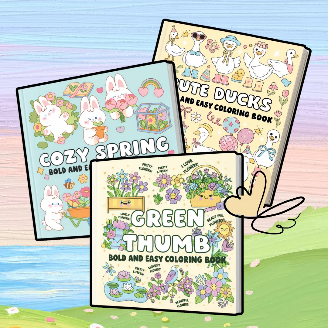 Bold, Easy-to-Use Spring-Vibe Adult Coloring Book with Coloring Pages, Art and Crafts Supplies for Stress Relief, Office Creative Activities, Adult Coloring Books