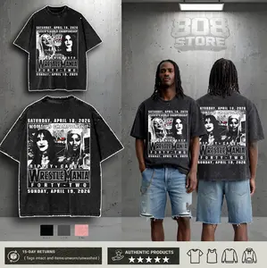 WRESTLEMANIA 42 LIV MORGAN STEPHANIE VAQUER RHEA RIPLEY JADE CARGILL Washed T-Shirt Wrestling Shirt WWE Fans WWE Tee Menswear Cotton Crewneck American Made Acid Washed 100% Cotton