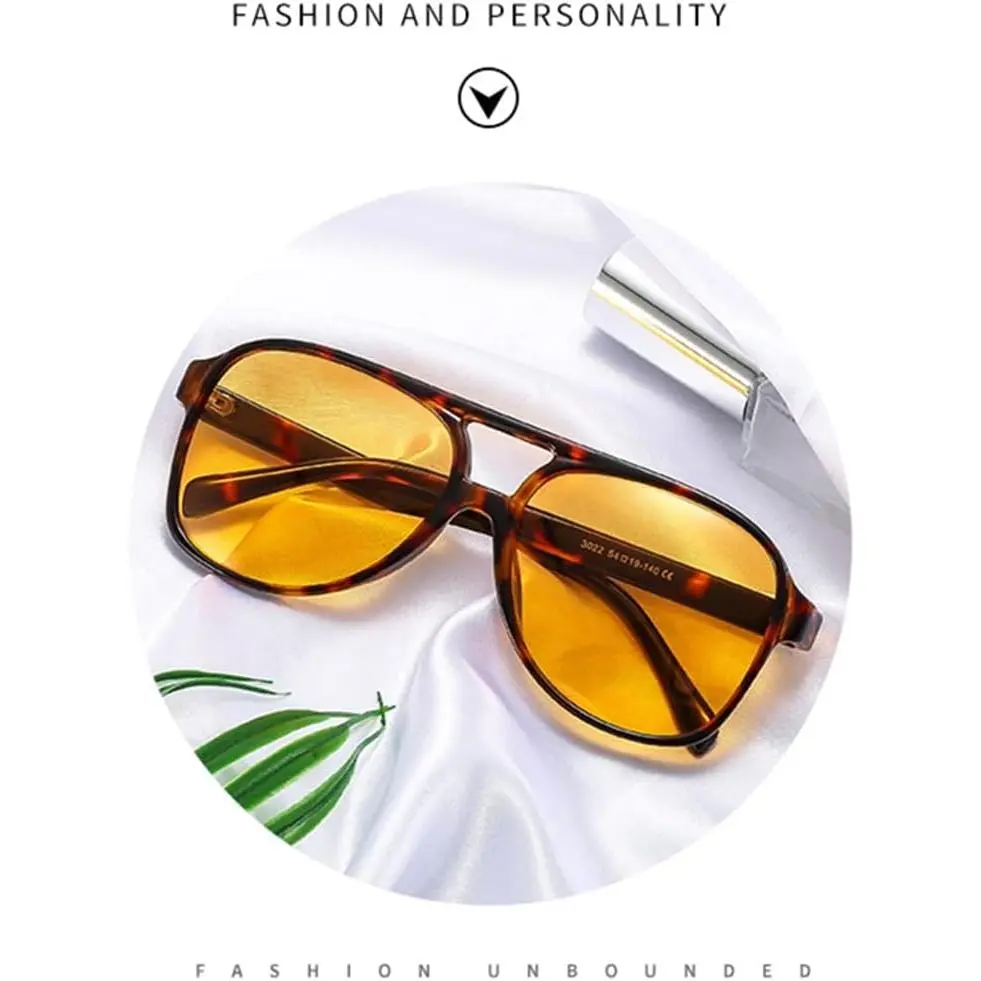 Aviator Sunglasses for Women Men 70s Glasses Retro Yellow  display picture 1