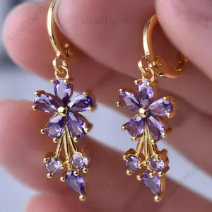 Women's Dainty Flower Design Earrings - 1 Pair Minimalist Sparkling Rhinestone Zinc Alloy Costume Jewelry, Durable Fashion Accessories Gift for Girlfriend