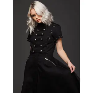 Black Goth Dress with Corset Lacing