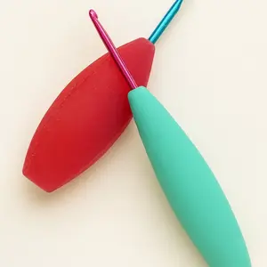 Crochet Hook Grip Crochet Hook Handle for Arthritis Ergonomic Interchangeable Includes Grip, Hook Extractor, and Carrying Pouch SMALLER GRIP