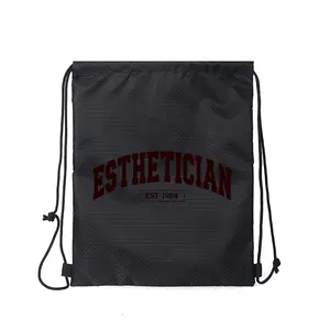 Esthetician Print Drawstring Bag Lightweight Sports Gym Backpack for Beauty Professionals Daily Use Practical Carrying Tote Suitable for Work Travel School and Mother's Day Christmas Birthday Gift Idea for Spa Therapists and Skincare Specialists