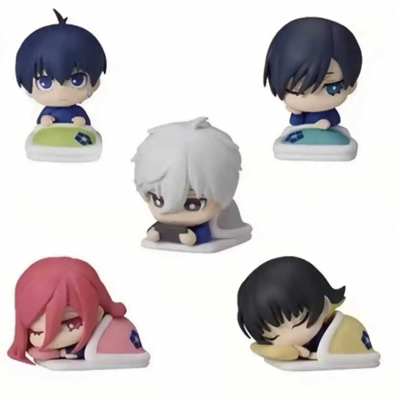 BLUE LOCK Sealed Blind Box Collectible Figures - Sleep Gacha Cute Cartoon Ornaments, Isagi Yoichi, Chigiri Hyoma, Nagi Seishiro, Rin Itoshi Action Figure Model Toys