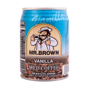 MR.BROWN Vanilla Flavored 3-in-1 Instant Coffee Drink, 240ml Can - Authentic Taiwanese Brew