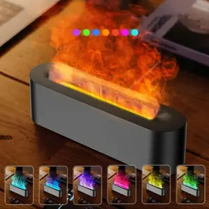 Simulated Flame Humidifier | Colorful Ambient Light | USB Powered | Home Flame Effect Aroma Humidifier | Button Control, 3-Speed Timer, Mist Modes | Ideal for Bedroom, Office, Yoga, Christmas & Holiday Gifts