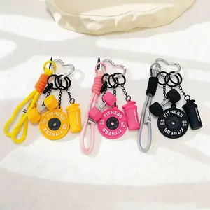 【Sporty Fitness Designed Keychain with Weight Plates, Dumbbell, Water Bottle】Bag Charms Ideal for Gym Enthusiasts, Fitness Lovers, and Sports Fans, Gift for Friends and Couples on Various Holidays, carabiner keychains for women men, keychain for car keys