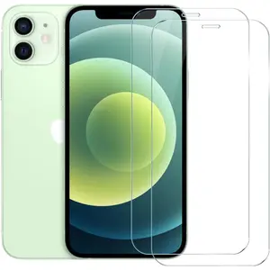 Screen Protector for  12 &  12 Pro, 2-Pack Clear 9H Tempered Glass Film Cover Sensor Protection Case Friendly for 6.1 inch