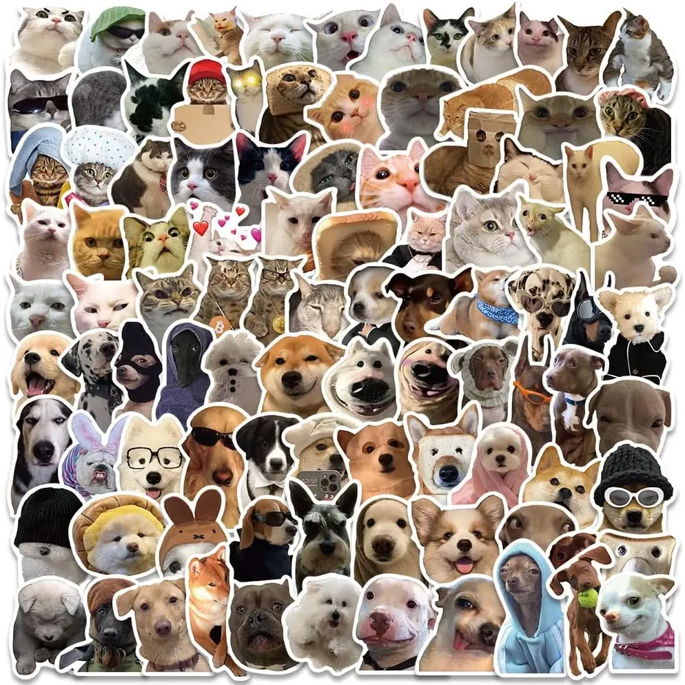 [Random 5 Stickers] Cute Dog & Cat Stickers, Meme Stickers