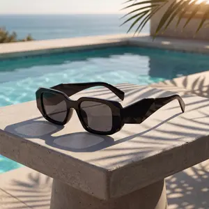 Fashion Retro 90s Y2K Sunglasses Women Men Trendy Rectangle Oval Square Black Shades