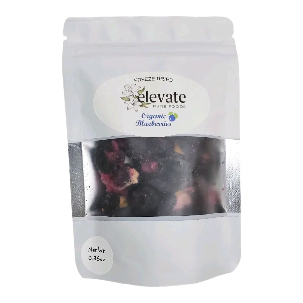 Elevate Pure Foods Freeze Dried Organic Blueberries Dried Snack Natural Dry
