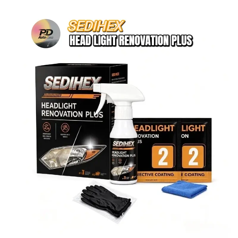 SEDIHEX-Headlight Renovation Package Plus，Car headlight cleaning, renovation and repair liquid lamp shell yellowing polishing coating headlight scratch