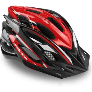 Basecamp Bicycle Helmet for Women Men Adjustable Lightweight with LED Safety Light Removable Sun Visor Breathable Mountain Road Cycling Helmets