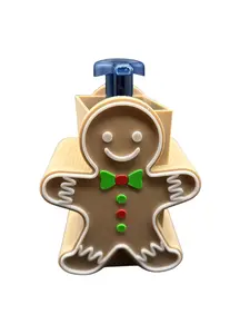 Gingerbread Man Foaming Soap Bottle Holder 3D Printed Christmas Bathroom & Kitchen Sink Décor Festive Holiday Design