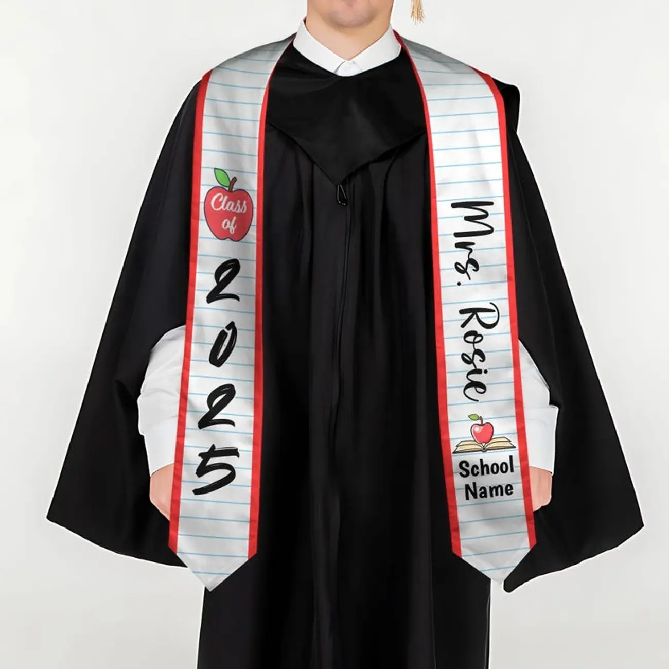 Custom Teacher Graduation Stole Class Of 2025, Teacher Stole 2025,Teacher Stole, Pencil Stole Graduation For Teachers, Sash For Teacher UGS2