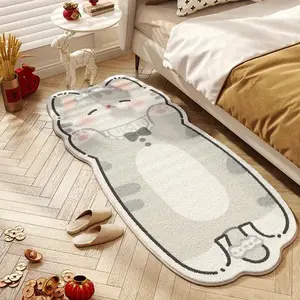 Cute Cat Pattern Velvet Rug, Home Decorative Rug, Soft Comfortable Home Decor Mat, Easy Clean, Ideal for Bedroom Living Room Sofa Bedside