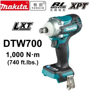 Makita DTW700 1000N.M Torque Brushless Electric Impact Wrench Cordless Electric Drill 1/2" Wrench Power Tools For 18V Battery