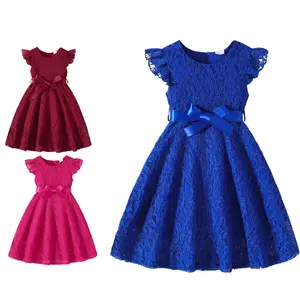 Global Baby 2026 Girl's Dress Baby Girl Vest Princess Dress  Kids Girls Dress Lace Fly Sleeve Round Neck Casual Dress Toddler Fashion Summer Dress with