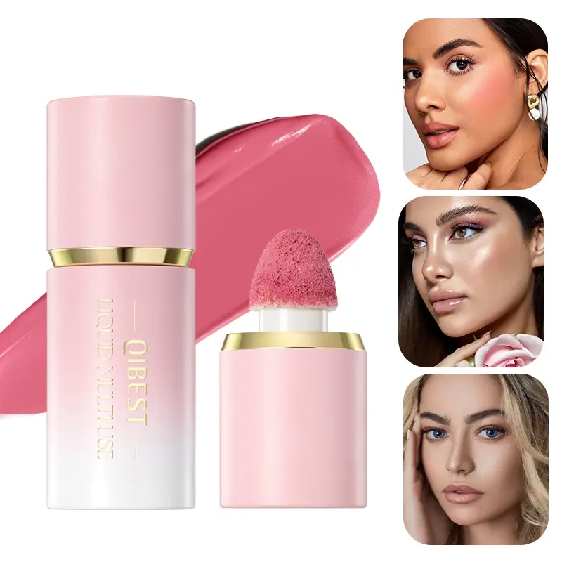 Multi-use Liquid Makeup Cosmetics Stick Blush Highlight Contour Sponge Applicator Silky Lightweight Flawless Buildable Coverage
