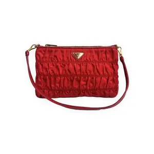 Pre-owned PRADA Matelassé nappa leather Shoulder Bags Miuccia Red Very Good S014260516040