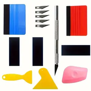 Car Vinyl Film Tools Kit, 14pcs/set Car Window Tinting Tools Kit, Including Scraper & Safety Tip Cutting Blade & Precision Craft Knife & Magnetic Holder