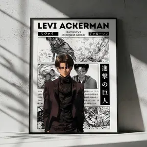 Attack On Titan Levi Anime Poster, Manga Wall Artwork Prints, Home Decor Gift