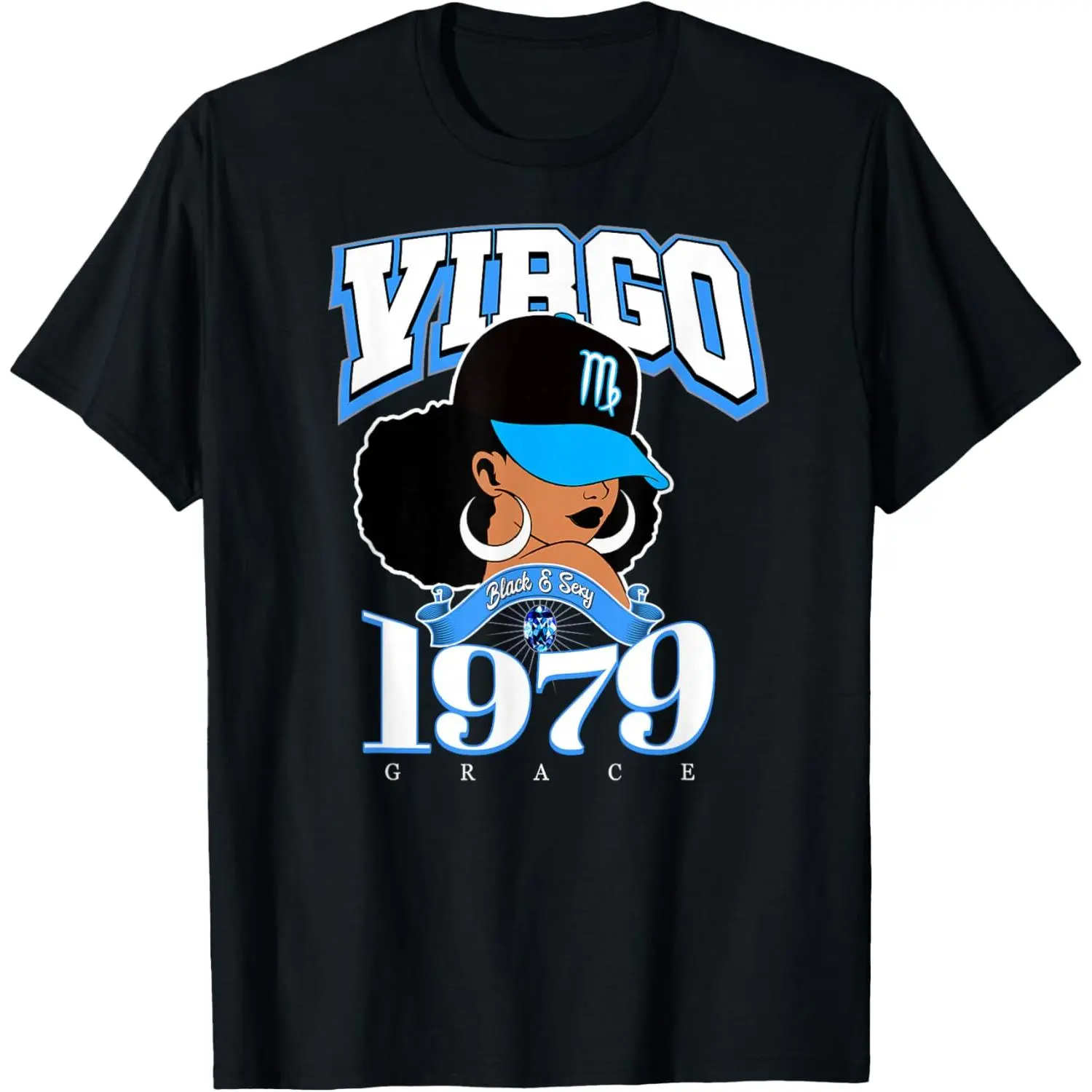 100%cotton Virgo Birthday 1979 Black Birthday Queen T-Shirt