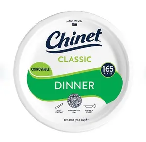 Chinet Classic Dinner Paper Plates, 10.375", 165 ct