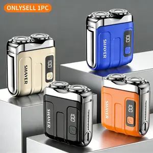 Portable Electric Razor, Rechargeable Shaver, Luggage Style Travel Razor with Battery Display, USB Type-C Charging, Essential Gift for Men