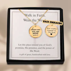Chosen One Coin Necklace – Isaiah 43:1 Engraved Faith Pendant