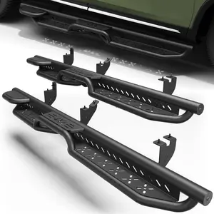 Running Boards for 2016-2017-2018-2019-2020-2021-2022 HONDA PILOT, Two-Raised Step Design, Heavy-Duty Carbon Steel Nerf Bars, 2PCS