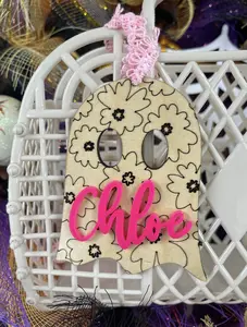 DOLCE CRAFTS Halloween Boho Ghost Engraved Tags Decoration Gift