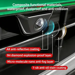 Car Exterior Accessories Modification Front Camera Cover, Reverse Parking Camera Protective Cover, Specifically for New Energy Electric Vehicles, Made of PC Material with Pre-applied Double-Sided Adhesive for Easy Installation