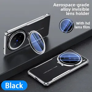 PU leather invisible lens holder phone case, hard PC back panel protects phone cover, suitable for vivo x100, x100 pro, x100s pro, x100 Ultra, x200, x200 Pro, x200ProMini, x200 Ultra, x200s, x300, x300Pro