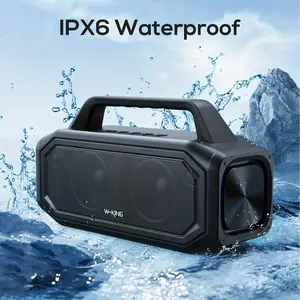 W-KING 80W Portable Bluetooth Speaker - IPX6 Waterproof, Stereo Pairing, NFC, Hands-Free Call, TF Card Support, Auxiliary Input, USB Playback, Outdoor Loud Speaker, Bluetooth Speakers